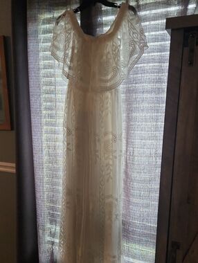 White Embroidered Off-Shoulder Maxi Dress